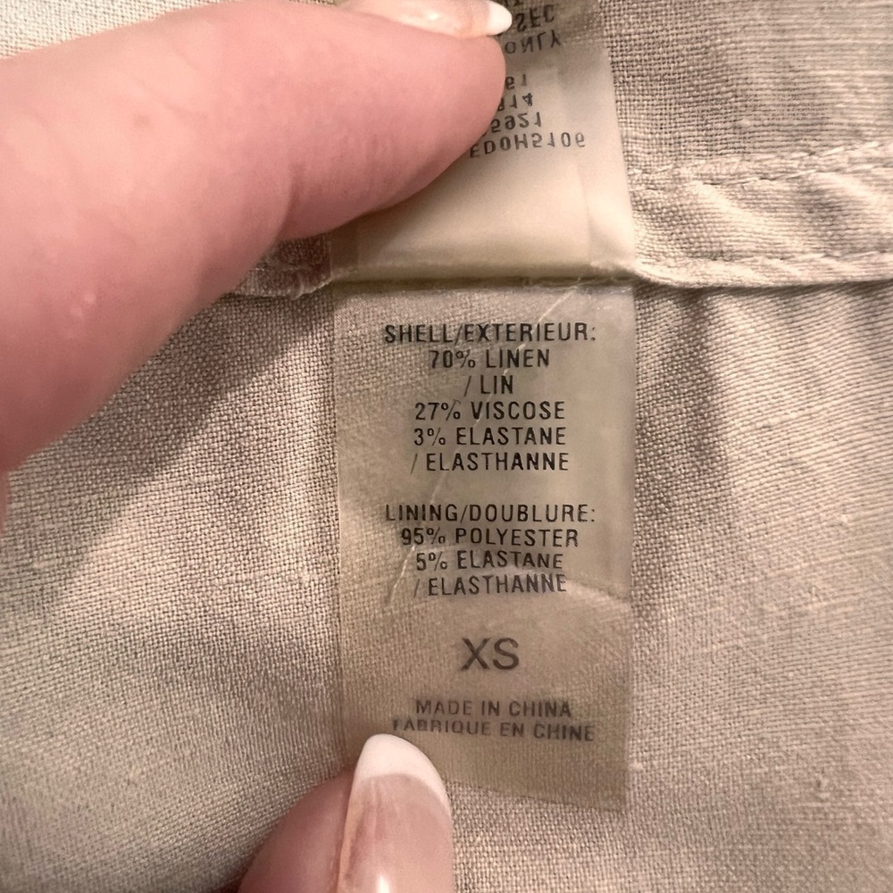 Elie Tahari Linen Blend Peplum Jacket Cream XS Hidden Button - Picture 11 of 12